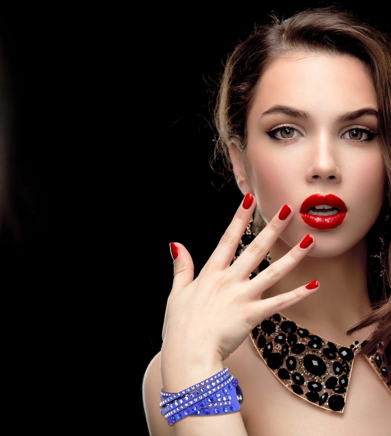 Barzel Leather Created Austrian Crystals Wrap Bracelets (Many Options Available)