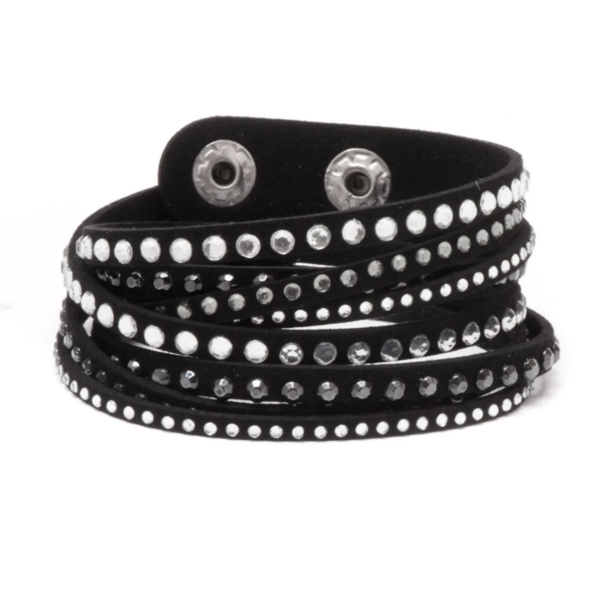 Barzel Leather Created Austrian Crystals Wrap Bracelets (Many Options Available)