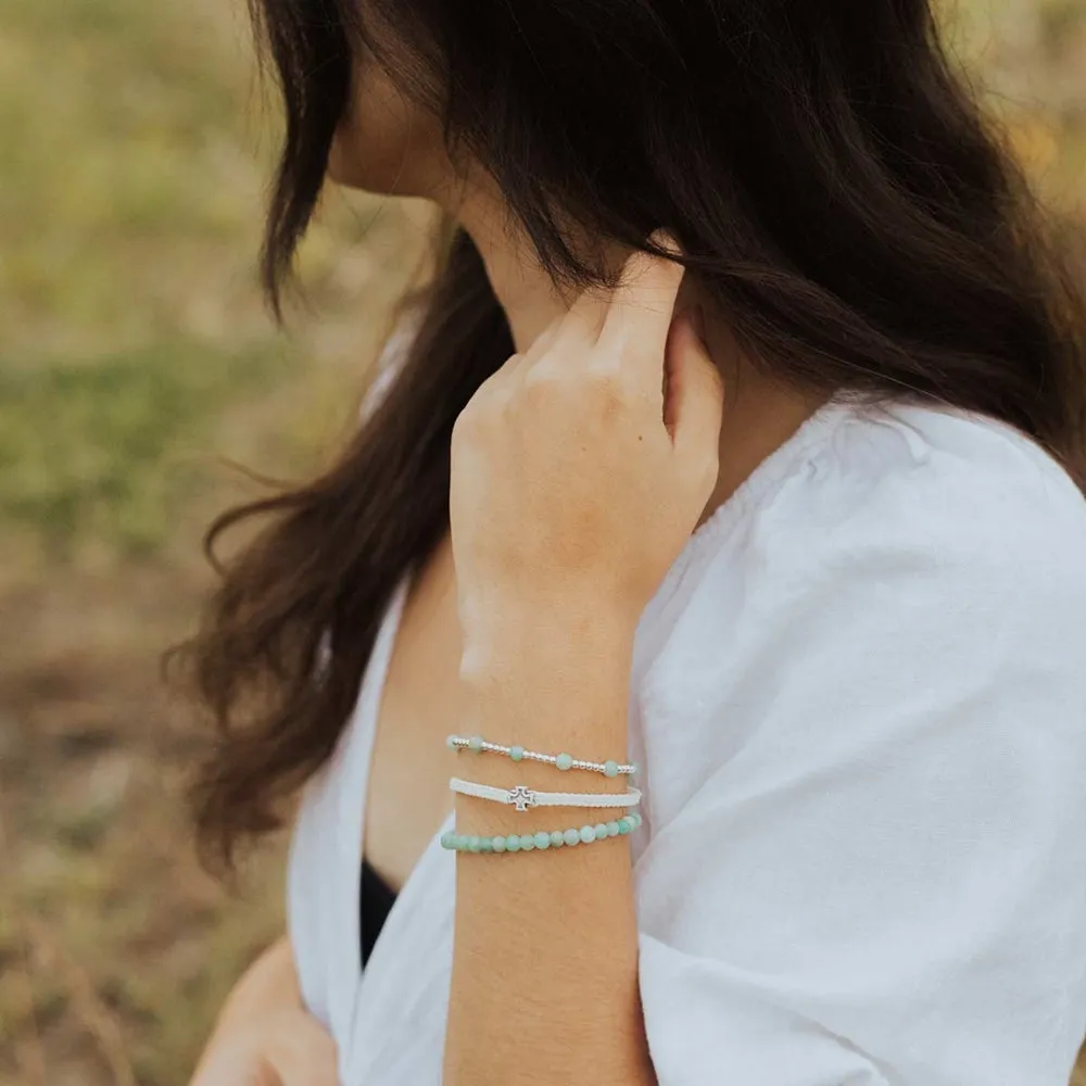 Be Still Prayer Bracelet, amazonite/gold