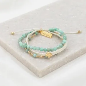 Be Still Prayer Bracelet, amazonite/gold