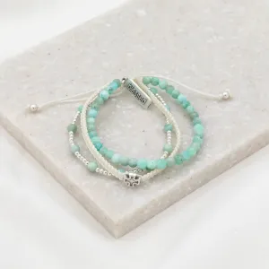 Be Still Prayer Bracelet, amazonite/silver