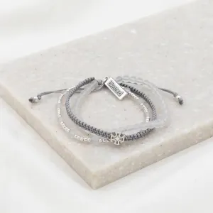 Be Still Prayer Bracelet, frosted quartz/silver