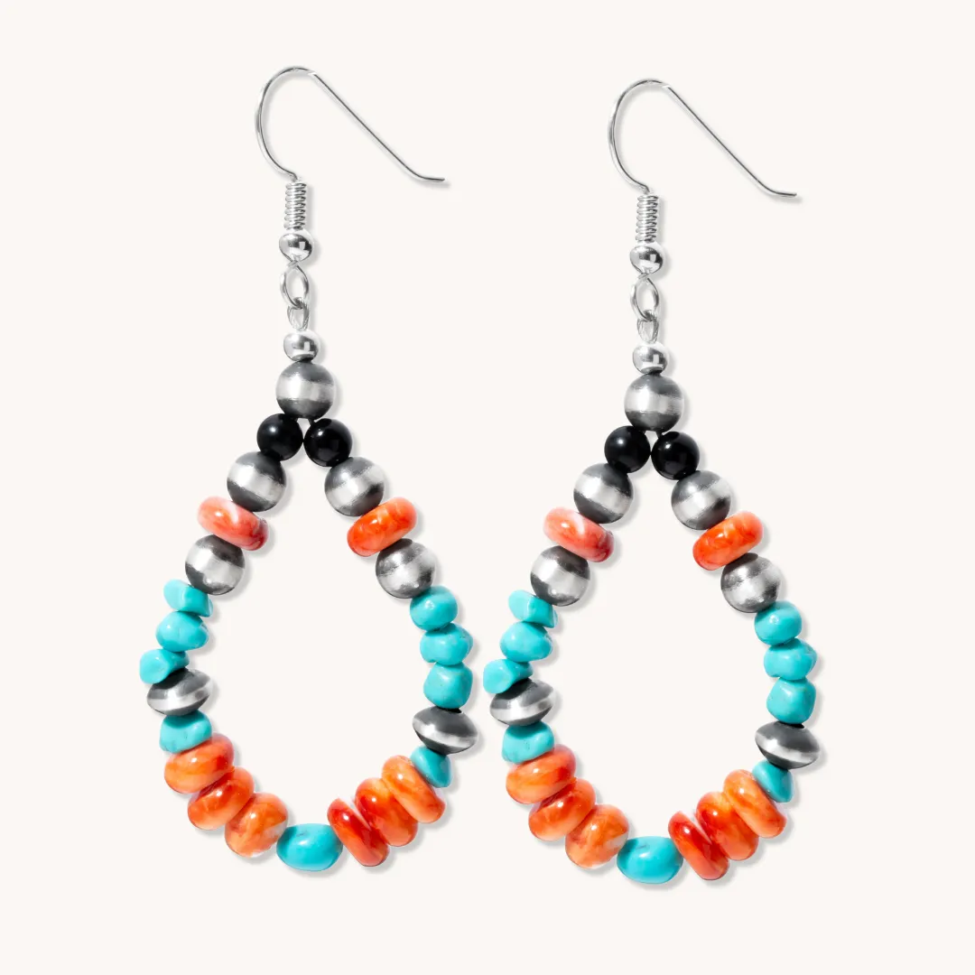 Bead Maiden: Southwest Skies Multi-Bead Dangle Earrings