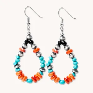 Bead Maiden: Southwest Skies Multi-Bead Dangle Earrings