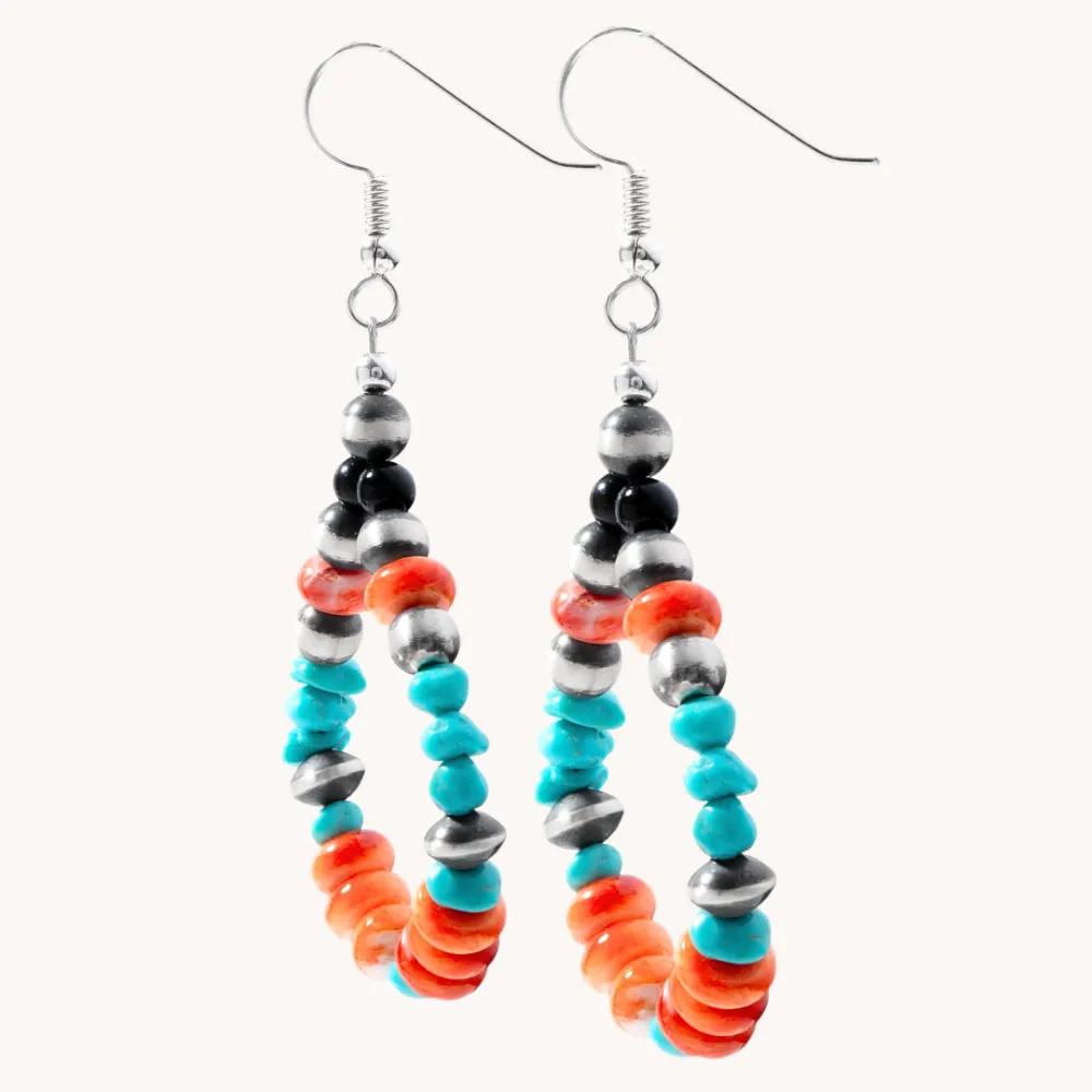 Bead Maiden: Southwest Skies Multi-Bead Dangle Earrings