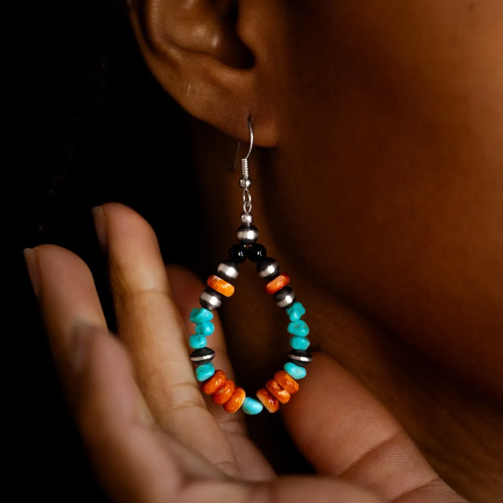Bead Maiden: Southwest Skies Multi-Bead Dangle Earrings