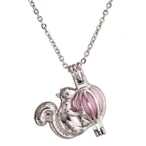 Beautiful Acorn Squirrel Necklaces Pendants Pink Pompon Animals Plants Fashion Jewelry