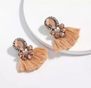 Beige Boho Statement Fringe