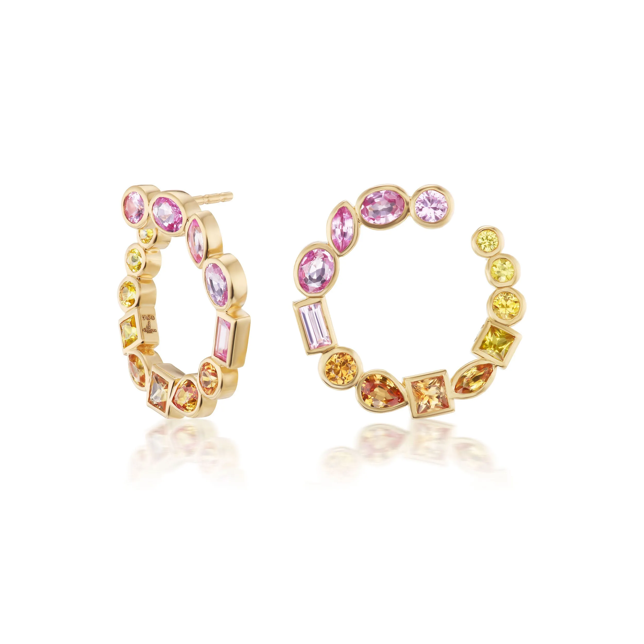 Bezel Crescent earrings