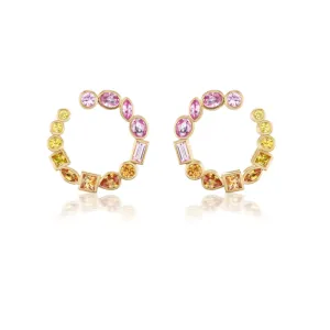 Bezel Crescent earrings