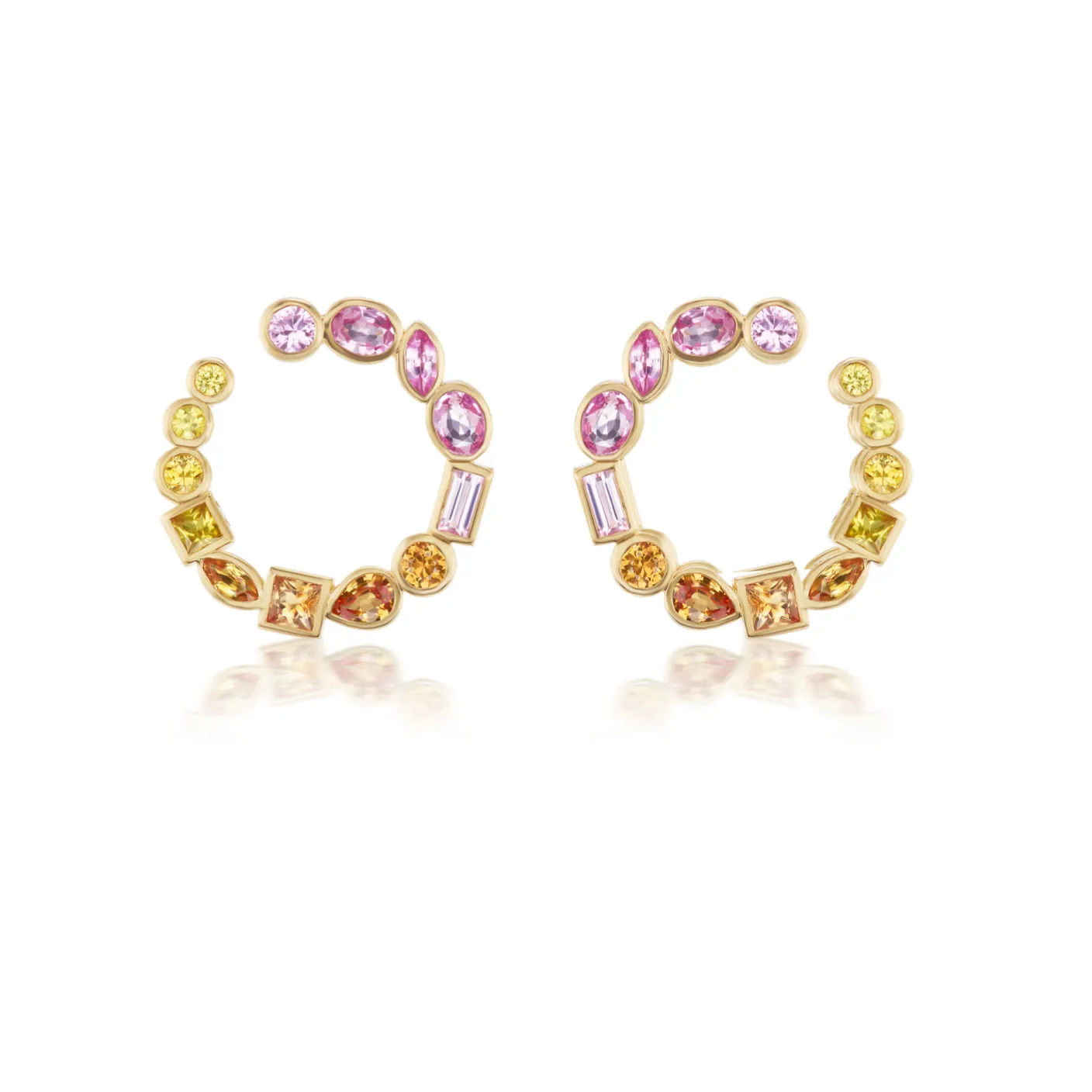 Bezel Crescent earrings