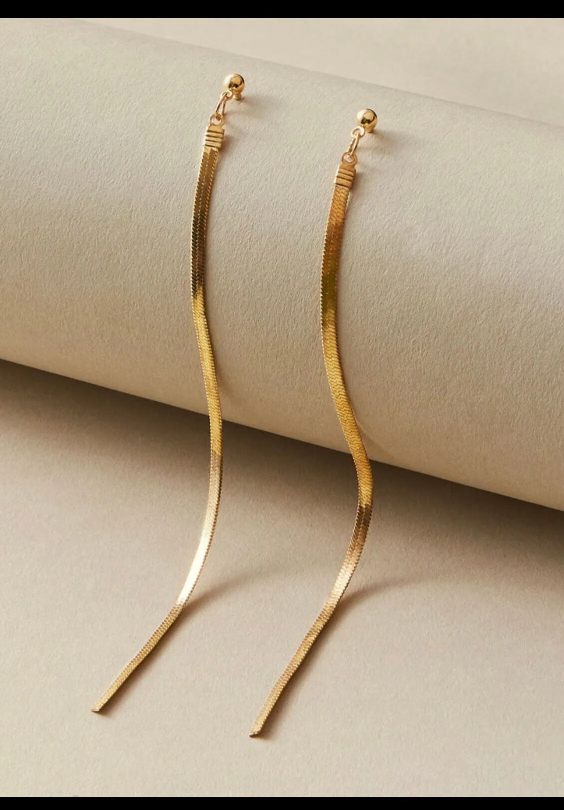 Big gold earrings , large gold earrings , very long gold earring , gold statement earrings , chain elegant gold metal earrings gold pierced