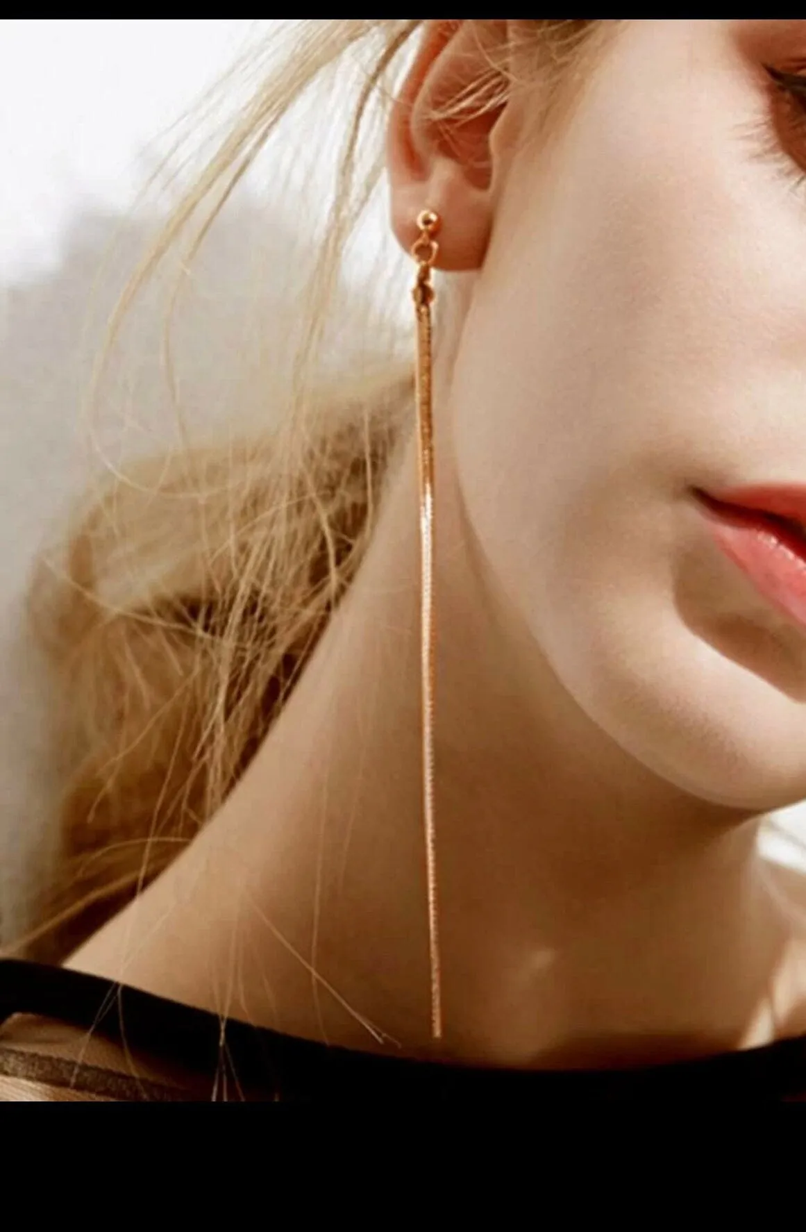 Big gold earrings , large gold earrings , very long gold earring , gold statement earrings , chain elegant gold metal earrings gold pierced