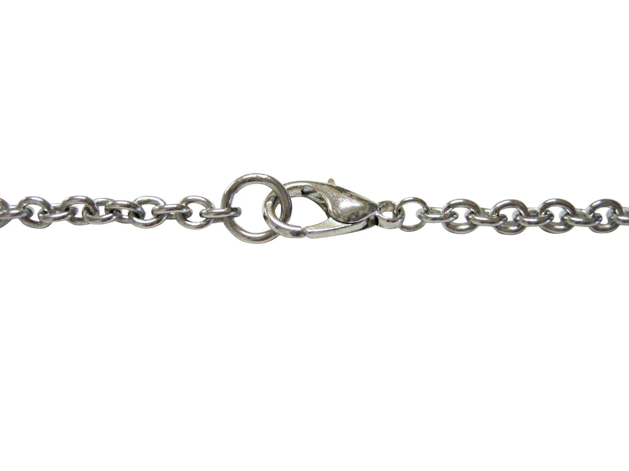 Black and White Fleur de Lys Pendant Necklace