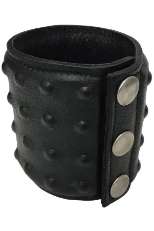 Black Leather Studded Wrist Cuff