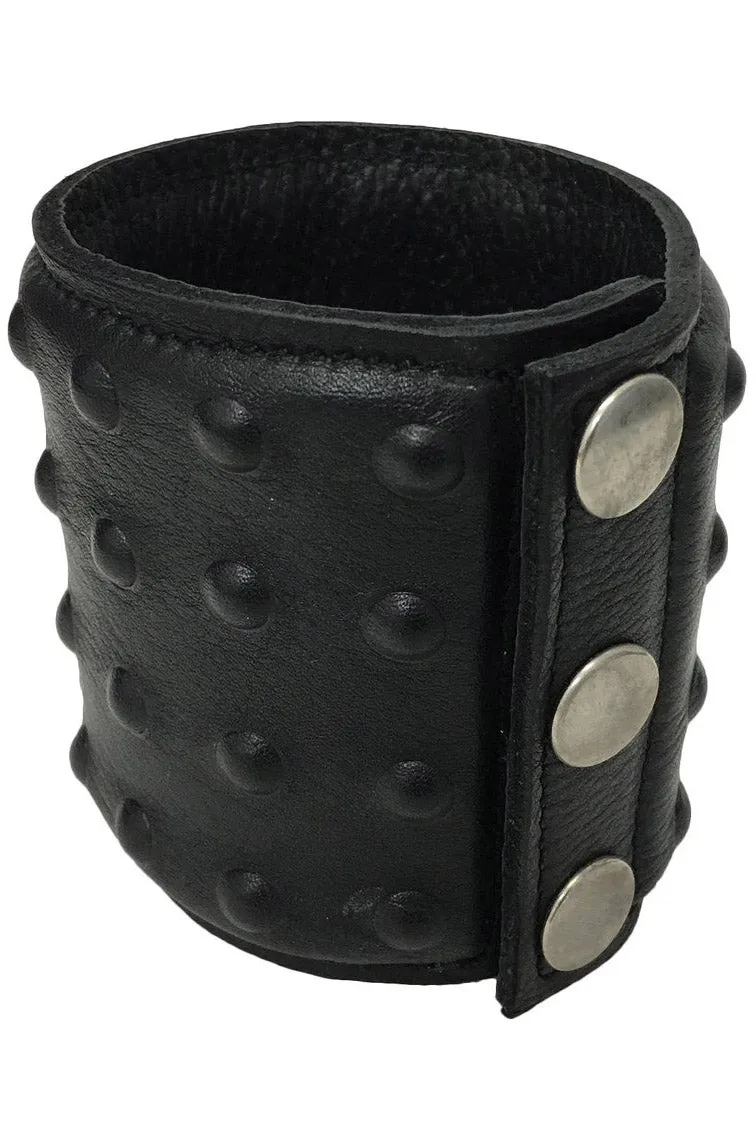 Black Leather Studded Wrist Cuff