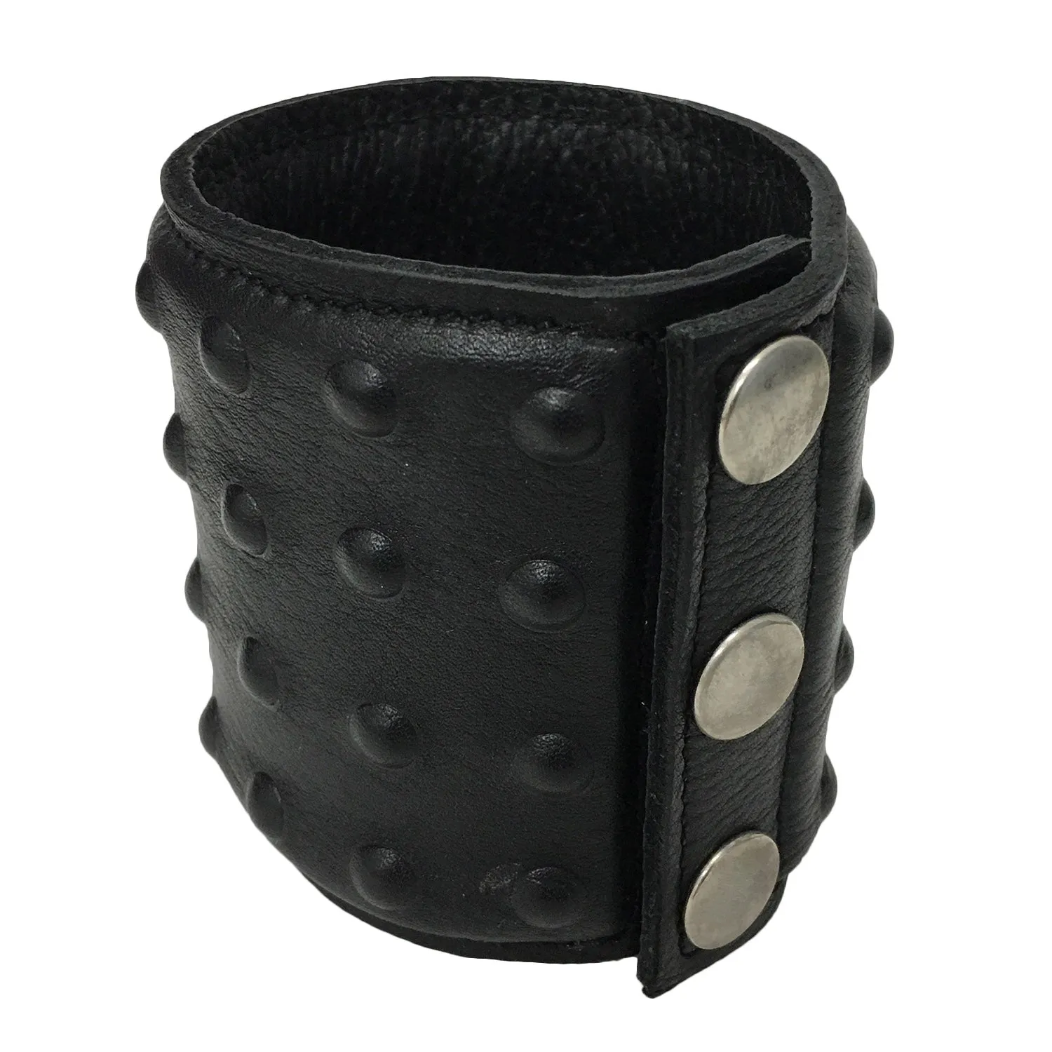 Black Leather Studded Wrist Cuff