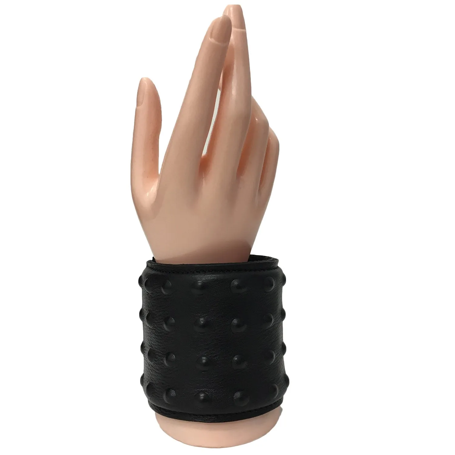 Black Leather Studded Wrist Cuff