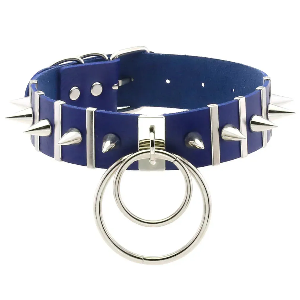 Black Spike Ring Choker