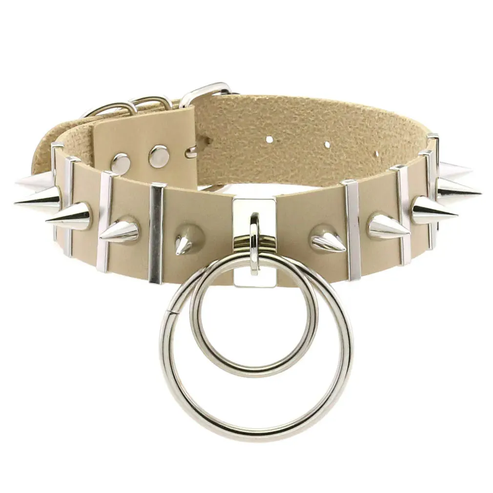Black Spike Ring Choker