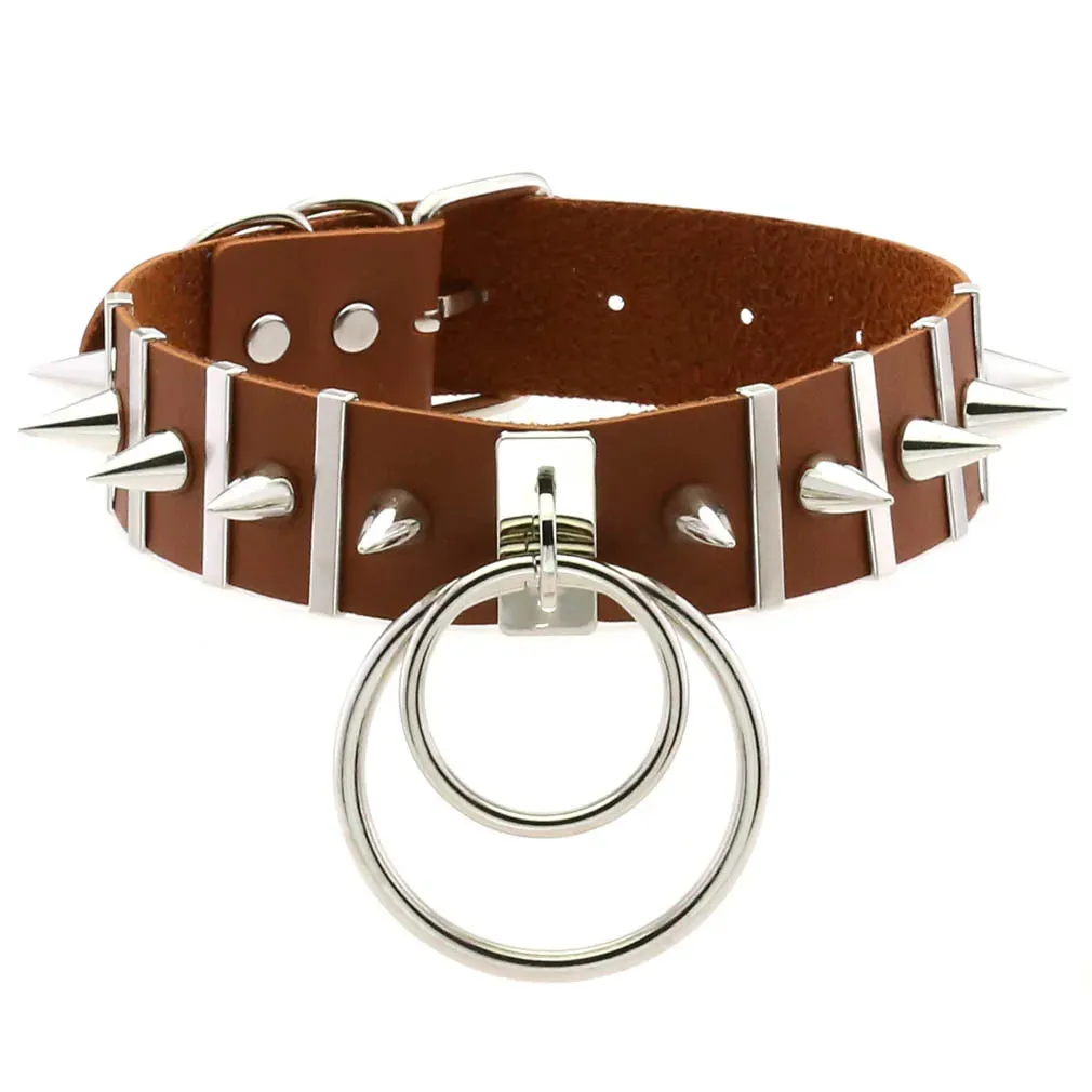 Black Spike Ring Choker