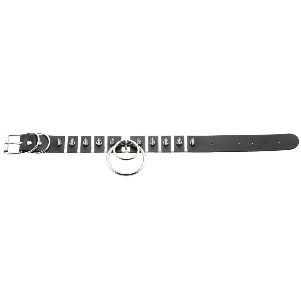 Black Spike Ring Choker