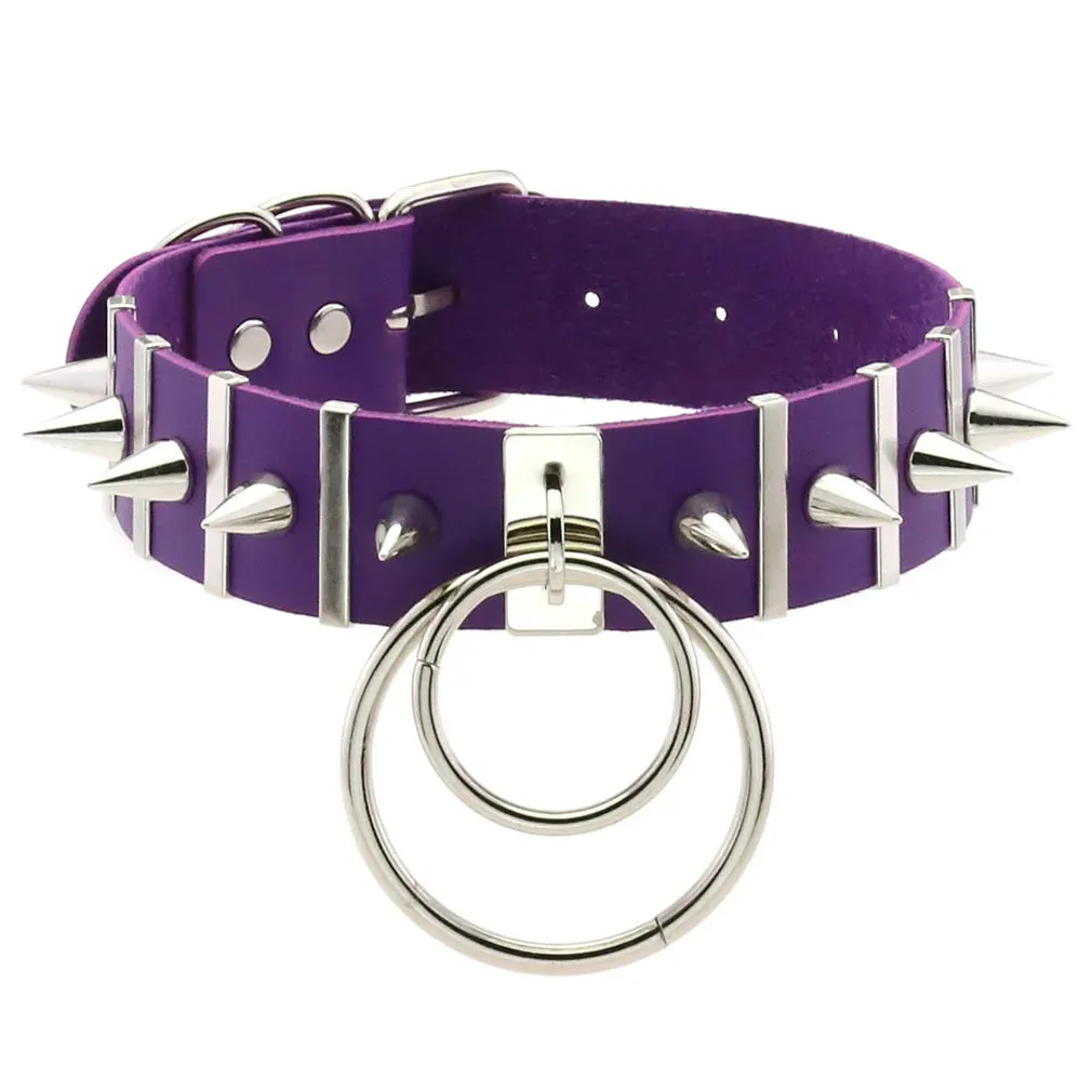 Black Spike Ring Choker
