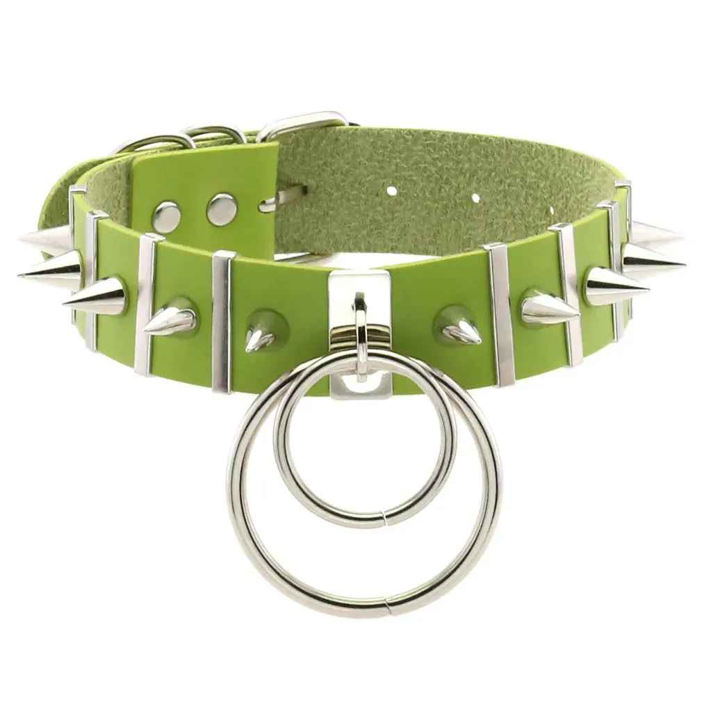 Black Spike Ring Choker