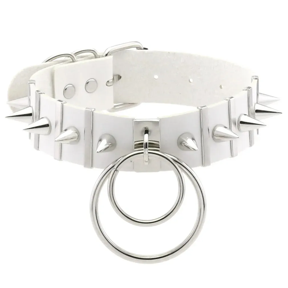 Black Spike Ring Choker