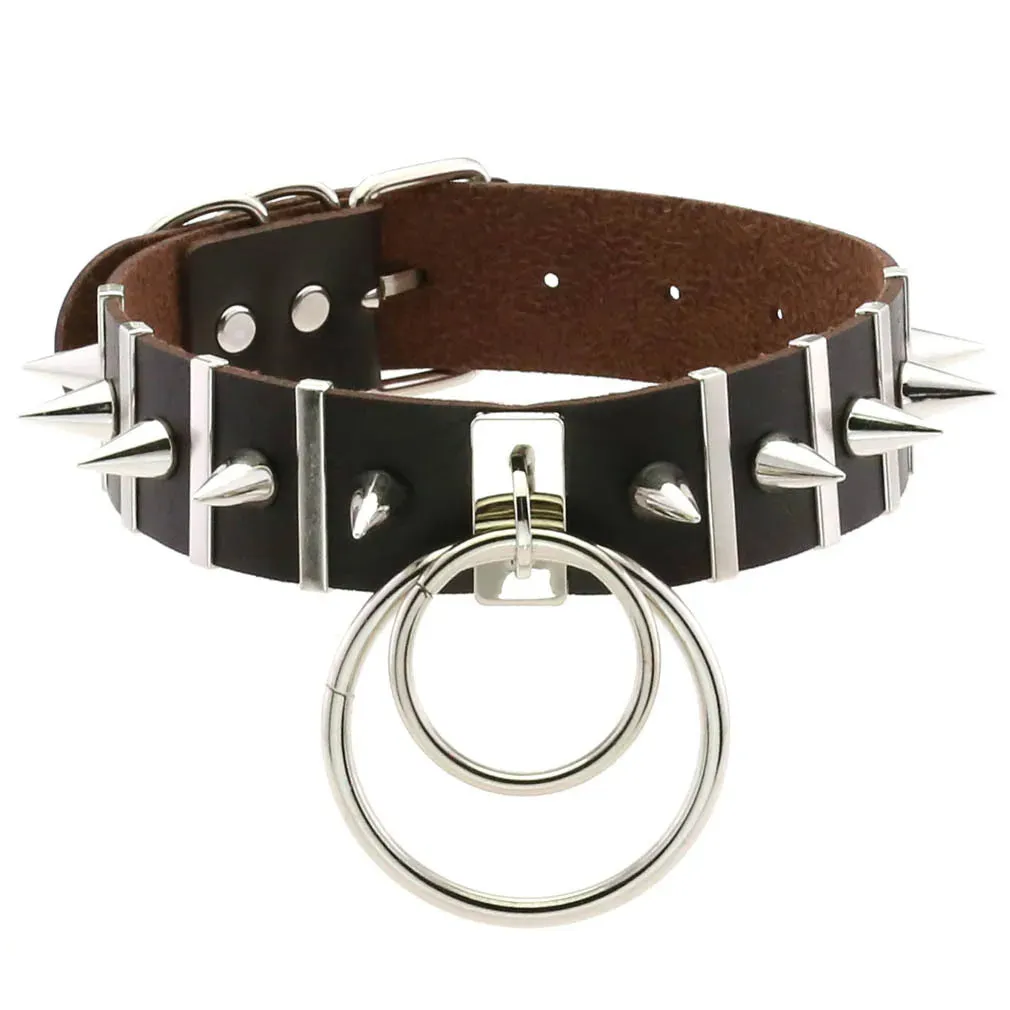 Black Spike Ring Choker