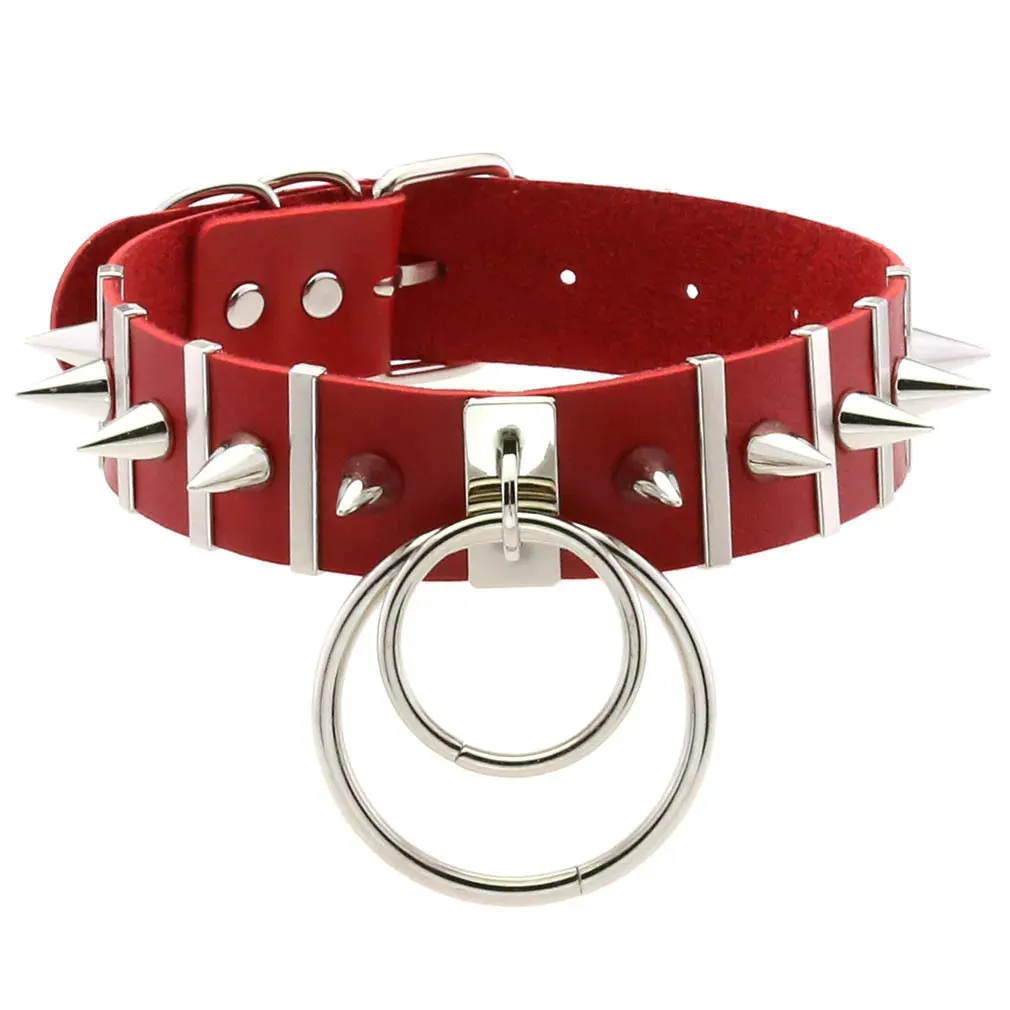 Black Spike Ring Choker