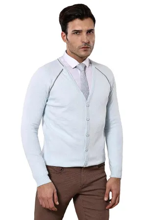 Blue Cotton Men Knitwear - Wessi
