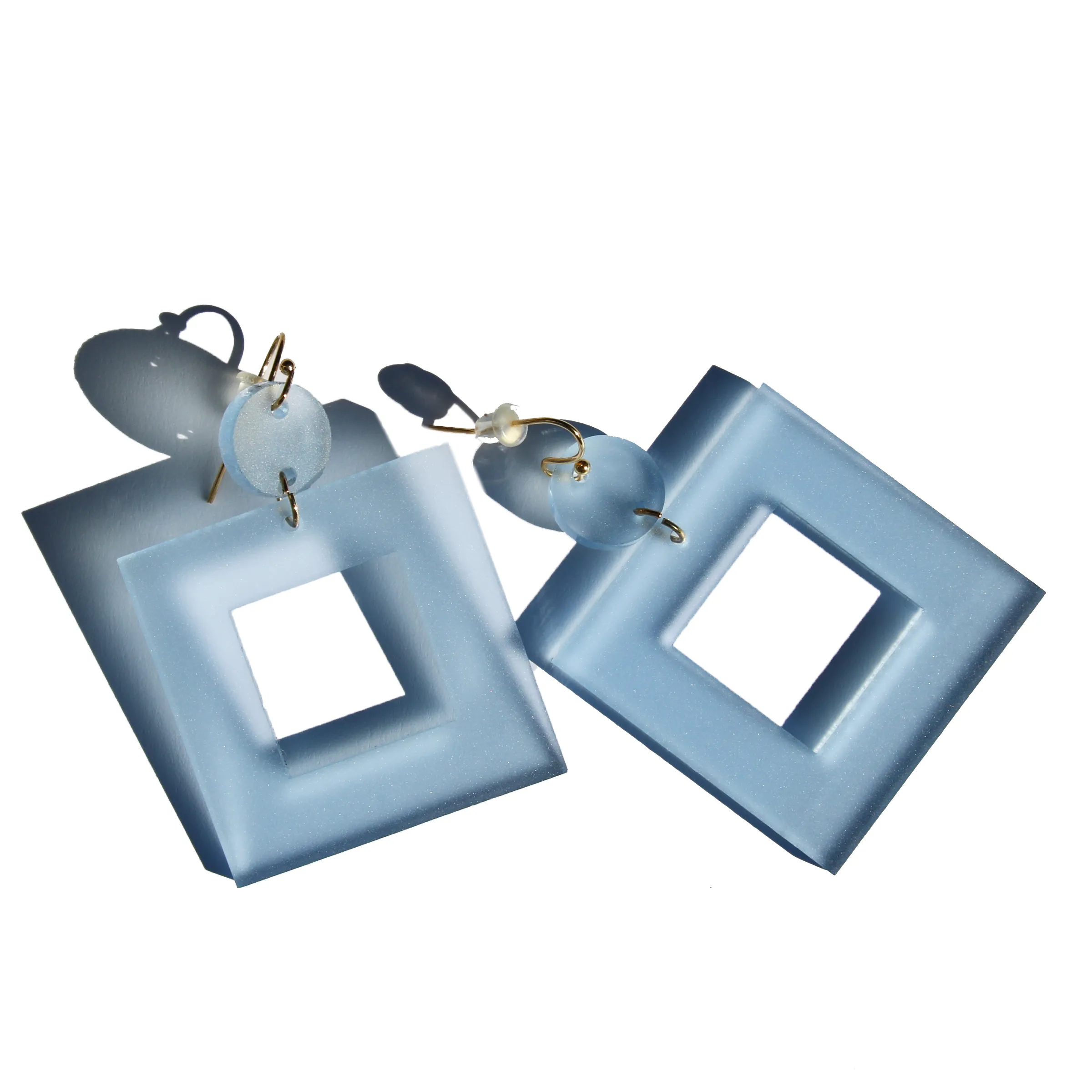 Blue Geometric Acrylic Earrings X II Embers