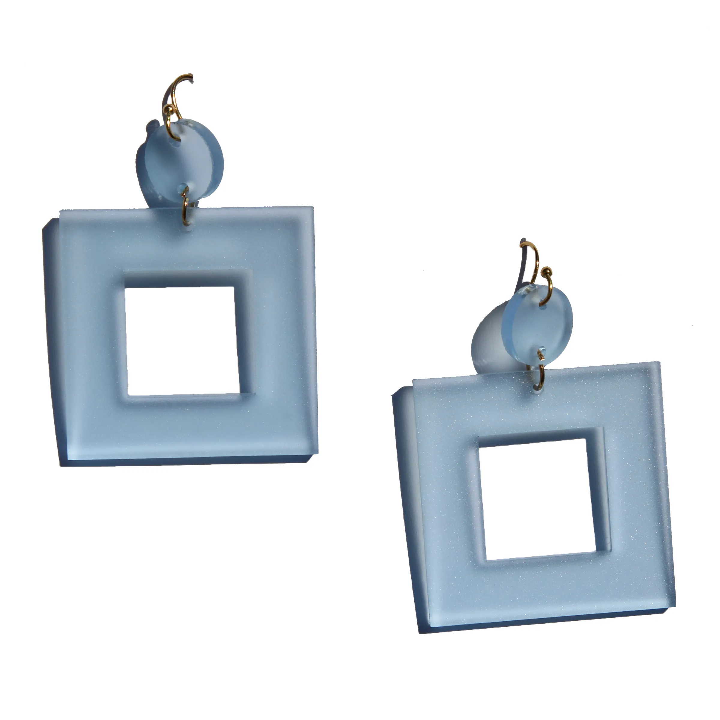 Blue Geometric Acrylic Earrings X II Embers