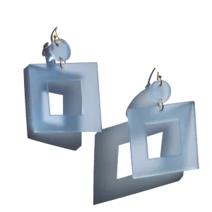 Blue Geometric Acrylic Earrings X II Embers