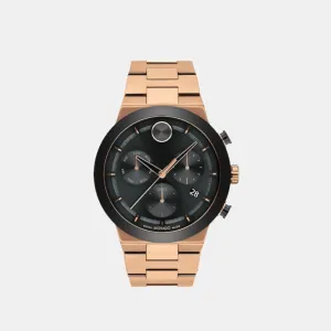 Bold Men's Black Dial Chronograph Stainless Steel Watch 3600898