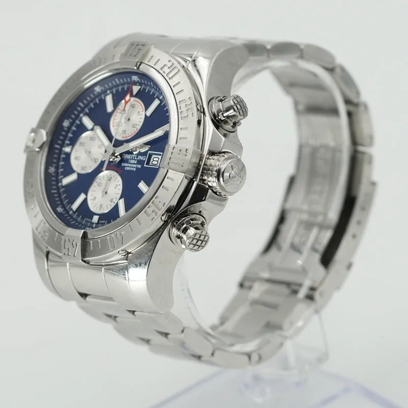 Breitling Super Avenger II 48mm Blue Dial Chronograph B&P A1337111/C871