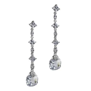 Briolette Cushion Drop Statement Earrings