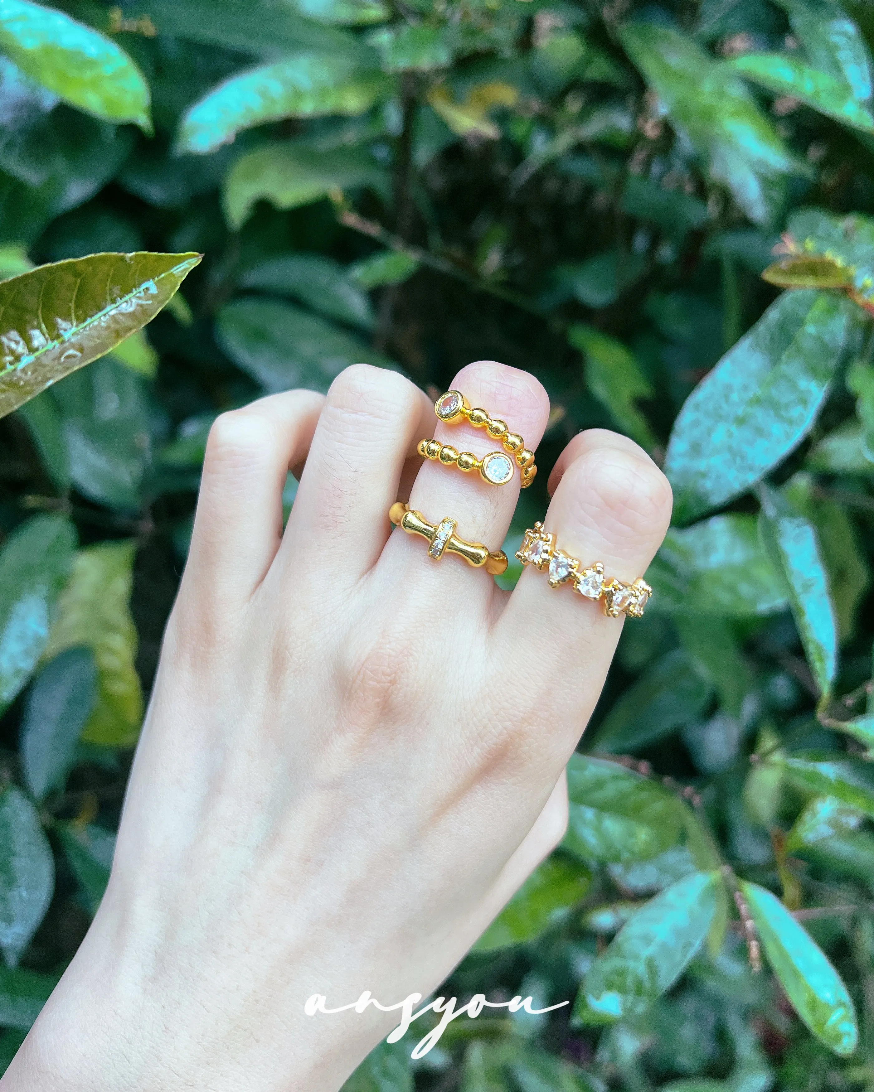 Bubble Duo Diamond Ring