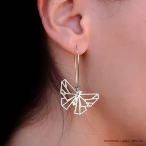 Butterfly Geometric Earrings - Silver