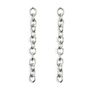 Cable Chain Earrings in Silver