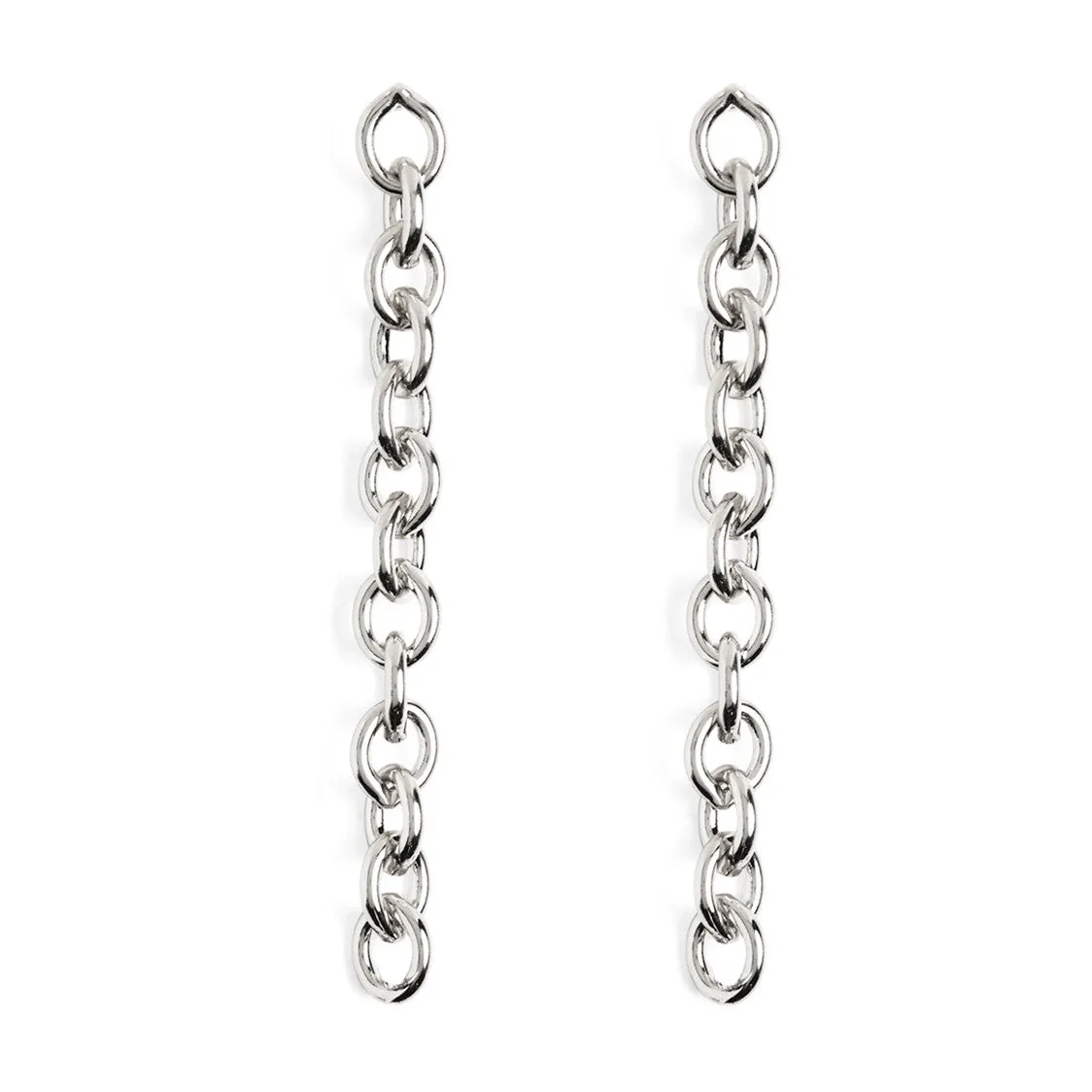 Cable Chain Earrings in Silver