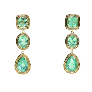 Cabochon Emerald Drop Earrings