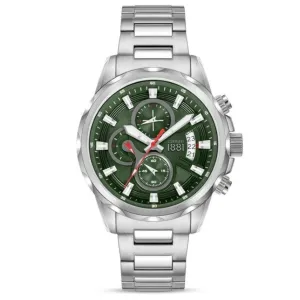 Cerruti 1881 Canazei Gents Green Dial Silver-Tone Stainless Steel Watch