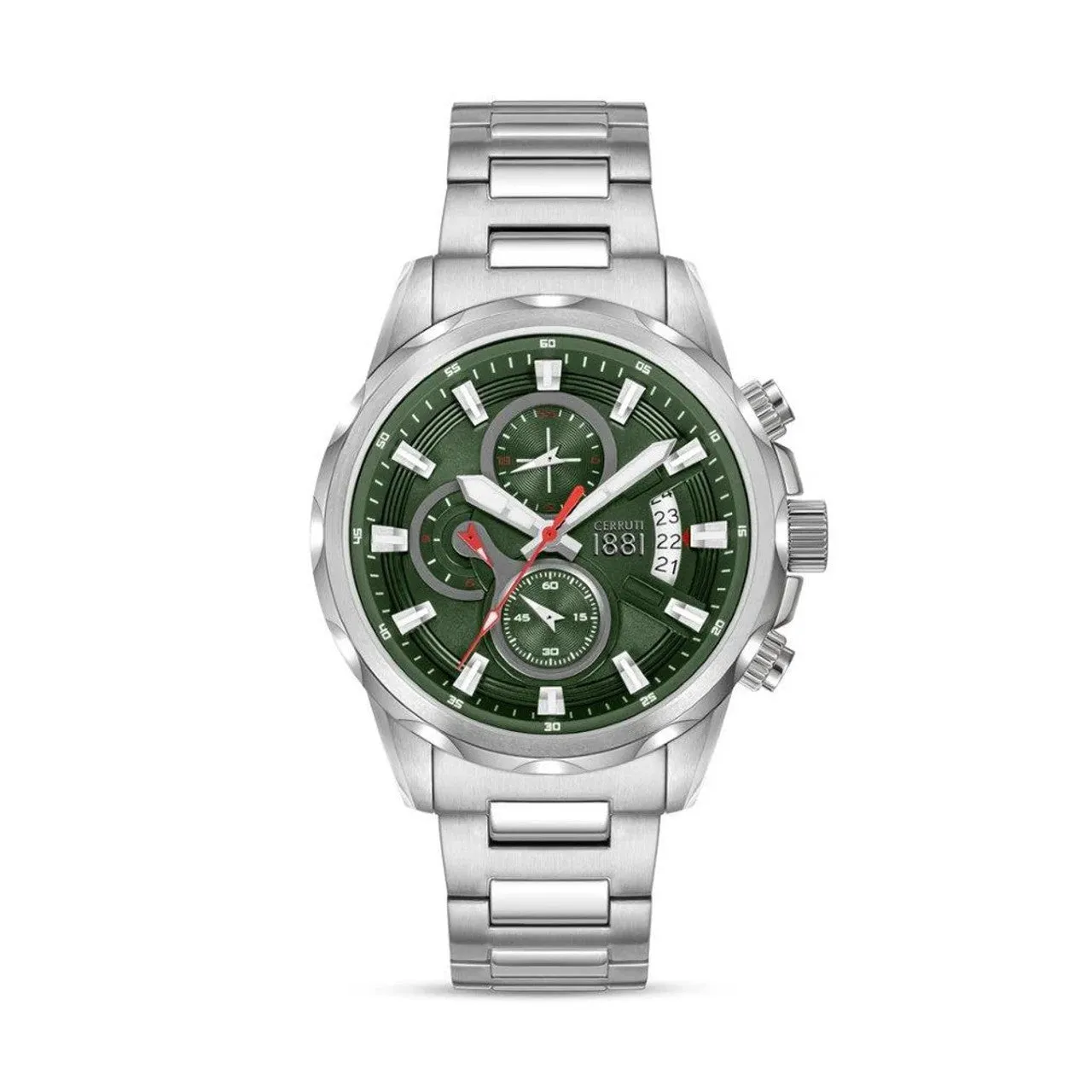 Cerruti 1881 Canazei Gents Green Dial Silver-Tone Stainless Steel Watch
