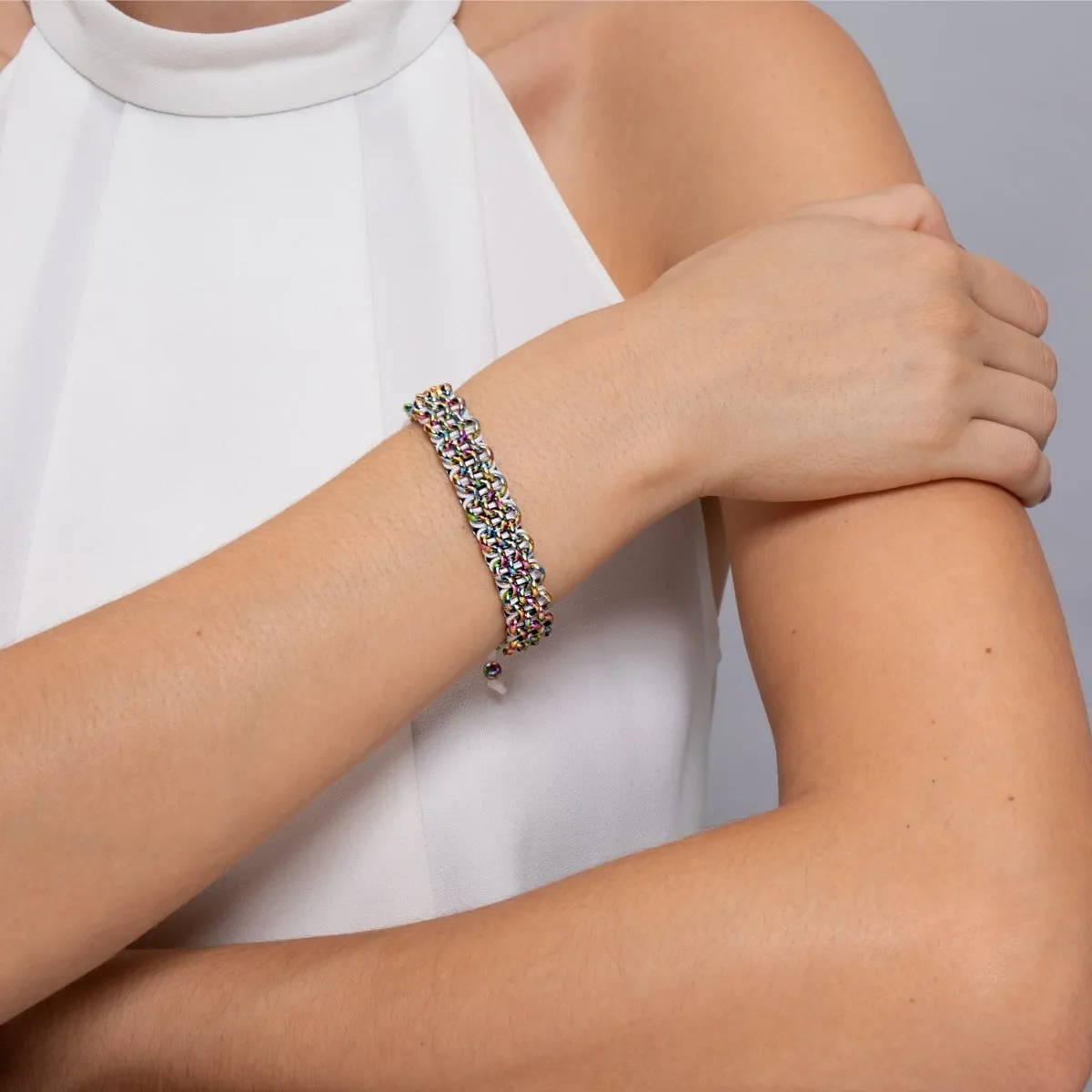 Chameleon Links | Original Kismet Bracelet | White x Unicorn Silver