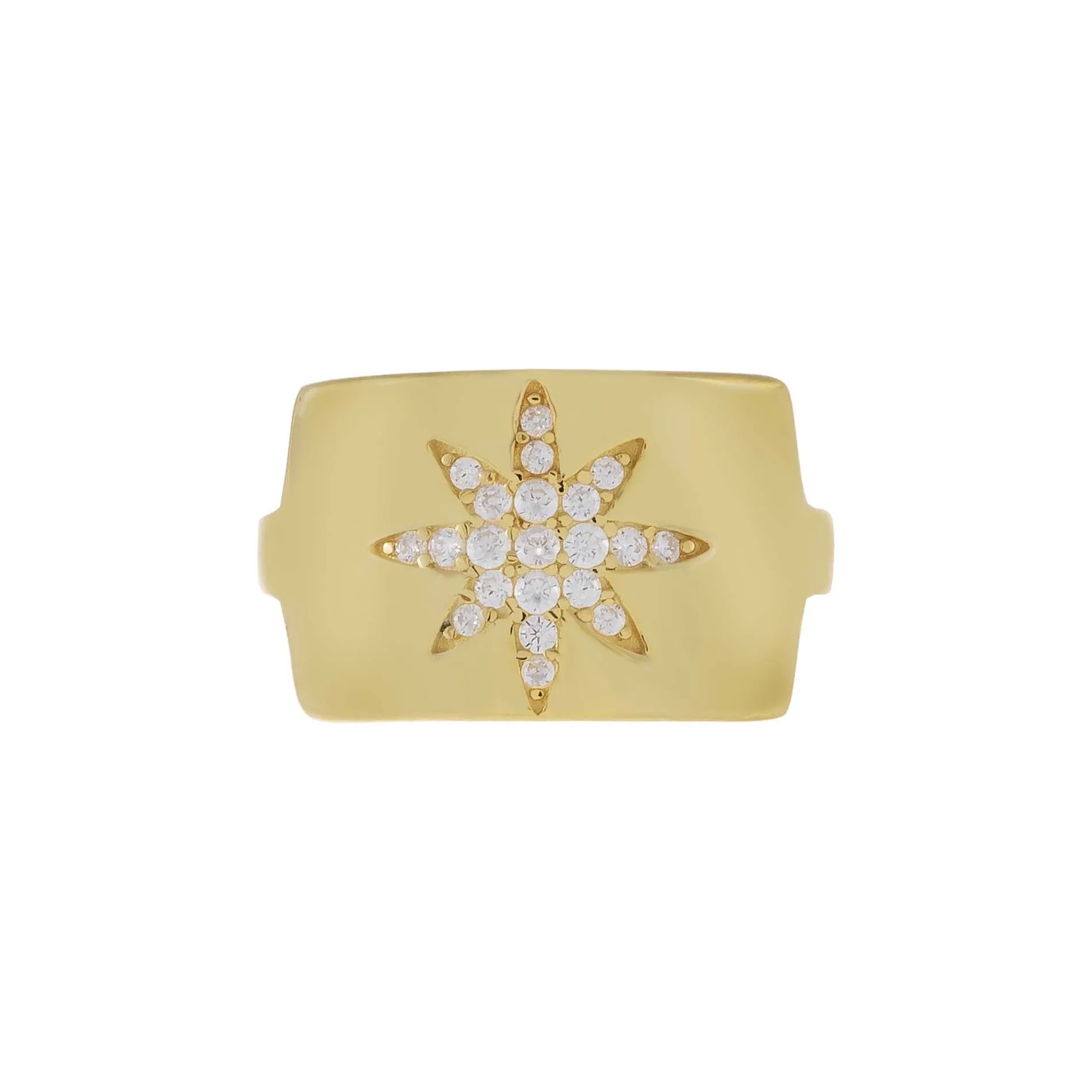 Chunky Pavé Starburst Adjustable Ring