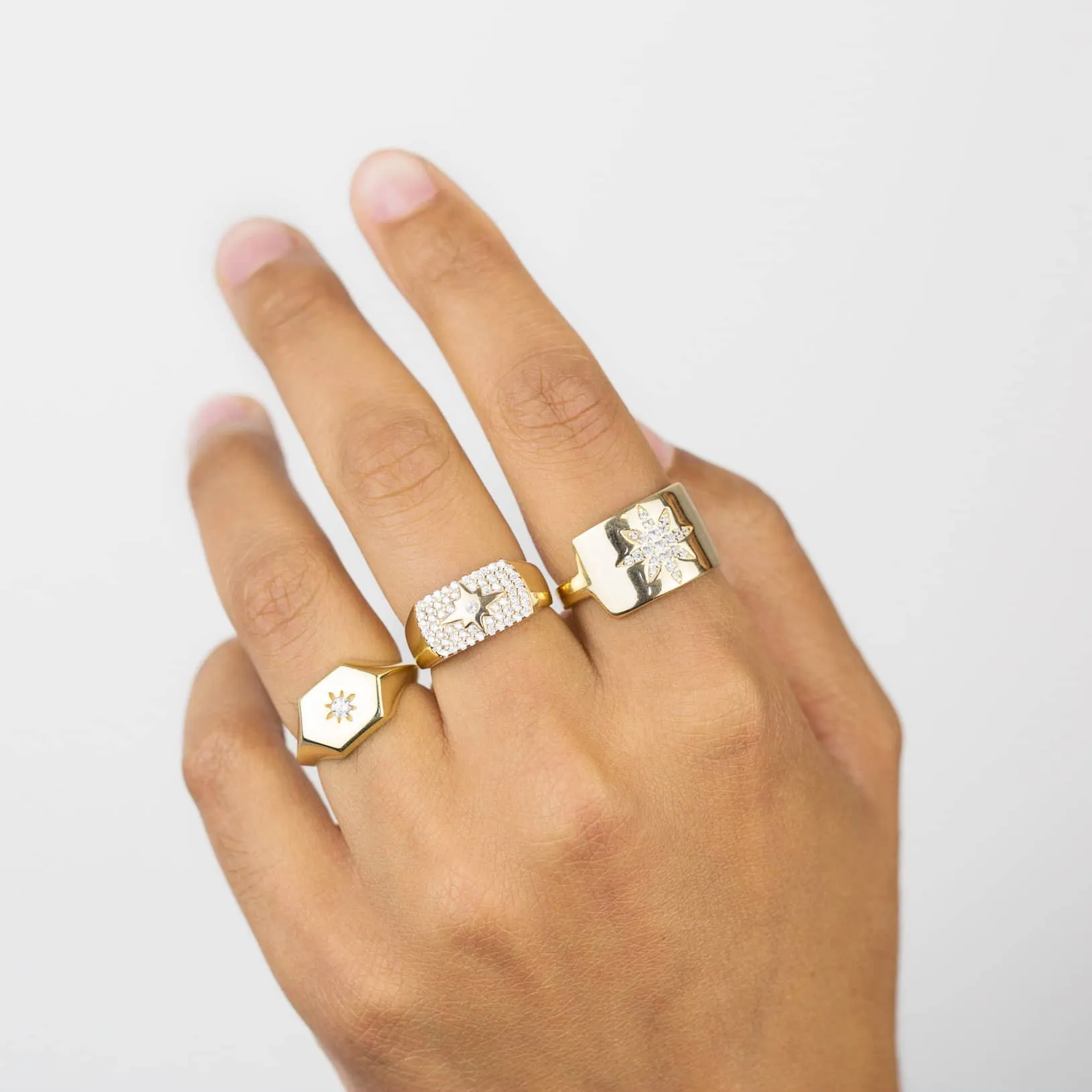 Chunky Pavé Starburst Adjustable Ring