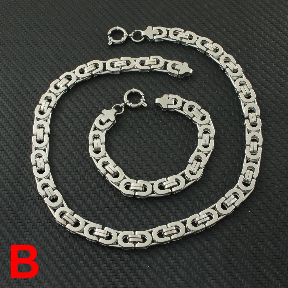 Classic Gold Jewelry Sets Necklace Bracelet Heart Earrings For Woman