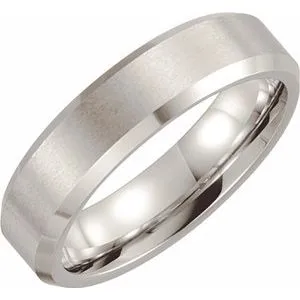 Cobalt 6 mm Beveled-Edge Band with Satin Finish Size 7.5